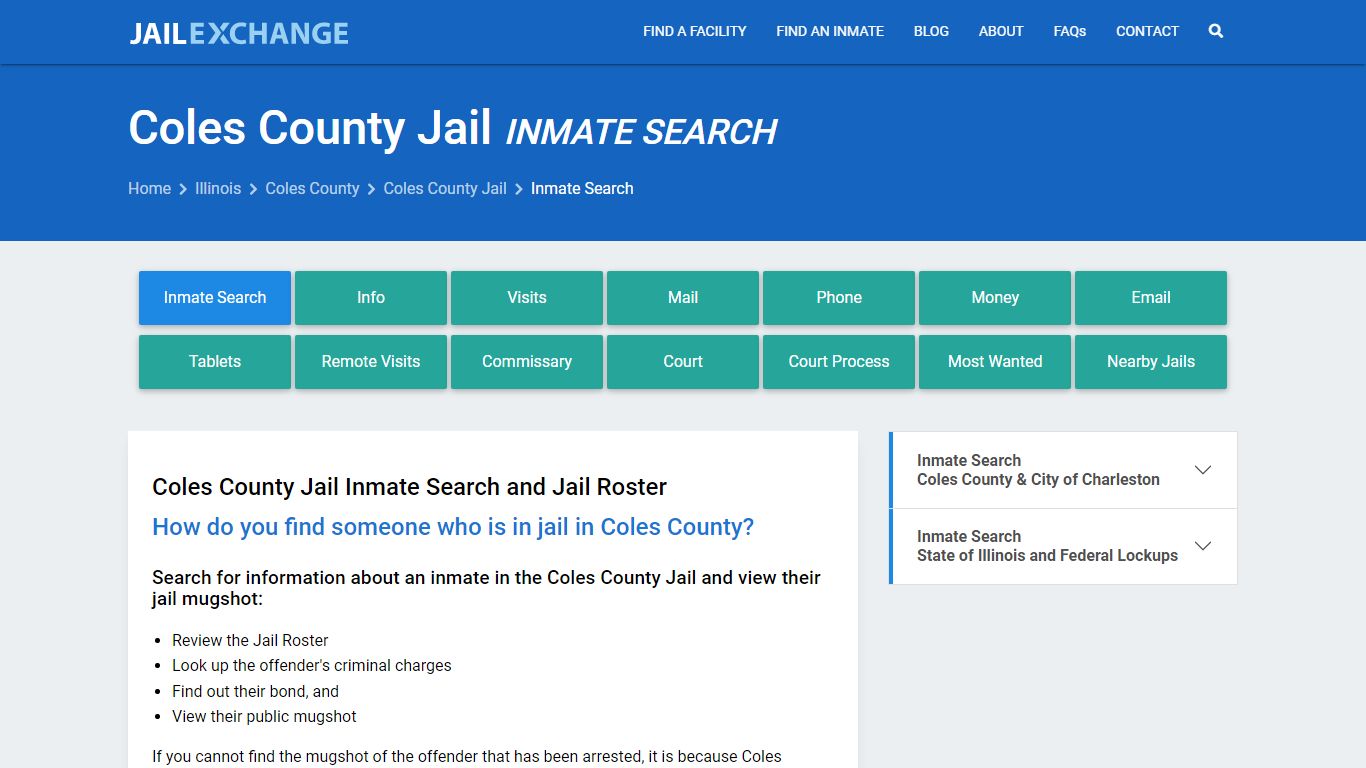 Inmate Search: Roster & Mugshots - Coles County Jail, IL